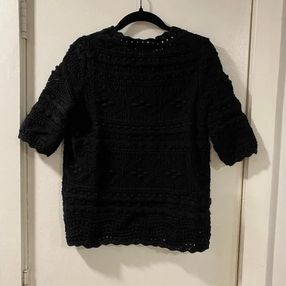 NWT Boden Claudia Textured Knitted Top Size US 4 short sleeve black sweater - Picture 6 of 10